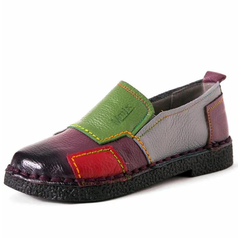 Women Shoes Women Loafers Patches stitching Flat Shoes
