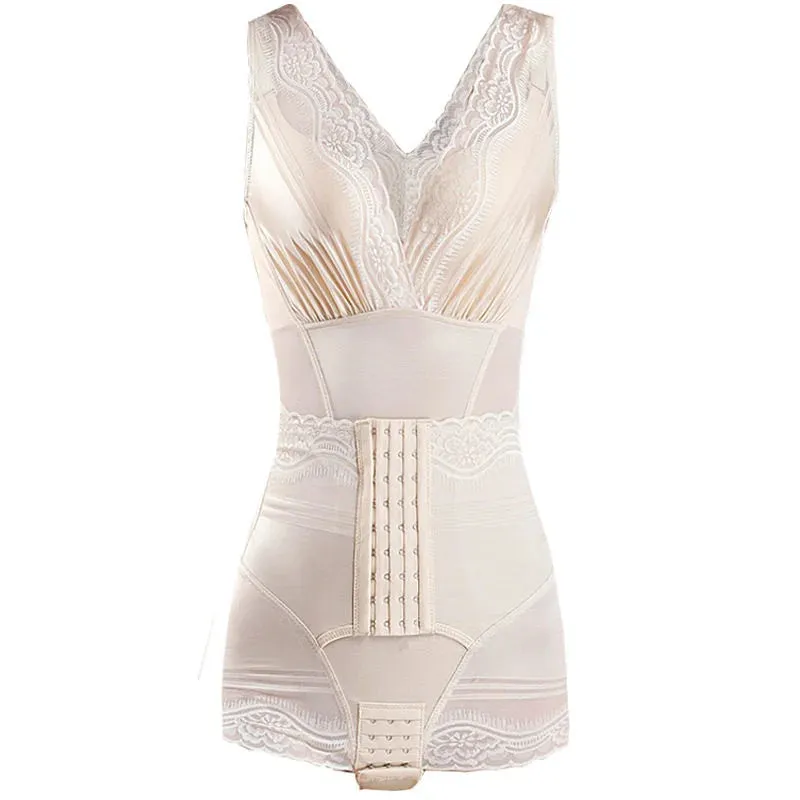 Women's Bustier Corset Waist Trainer - Slimming Body Shaper Fajas Bodysuit with Modeling Strap
