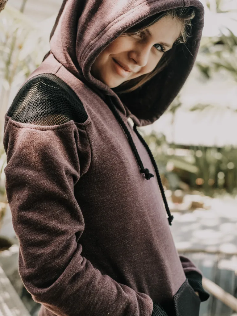 Women's Organic Cotton Cold Shoulder Hoodie