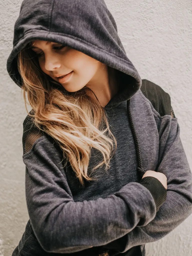 Women's Organic Cotton Cold Shoulder Hoodie
