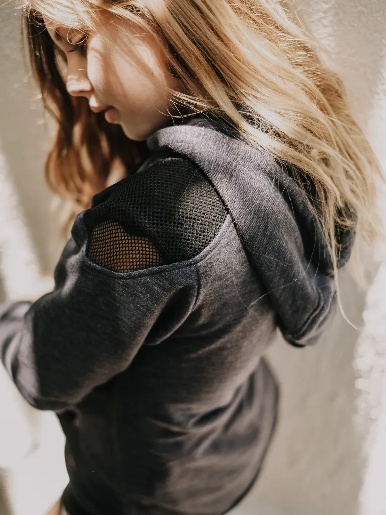 Women's Organic Cotton Cold Shoulder Hoodie