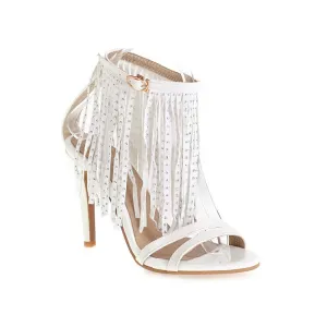 Women's Rivets Tassel High Heel Sandals