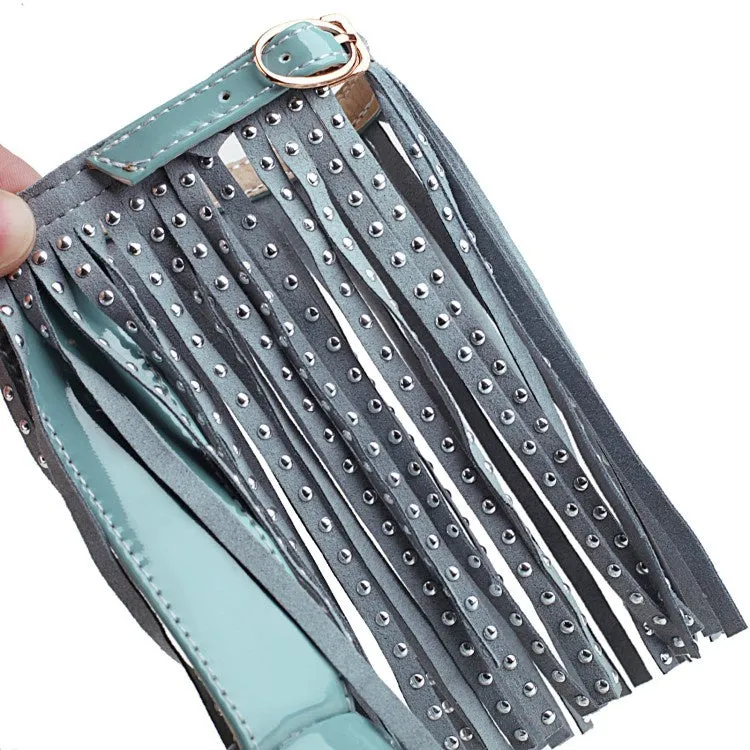 Women's Rivets Tassel High Heel Sandals