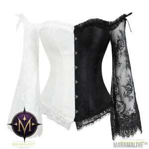 Women's Steampunk Gothic Lace Corset Bustier Top