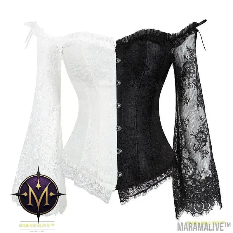 Women's Steampunk Gothic Lace Corset Bustier Top