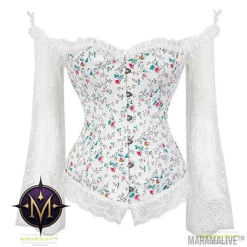 Women's Steampunk Gothic Lace Corset Bustier Top