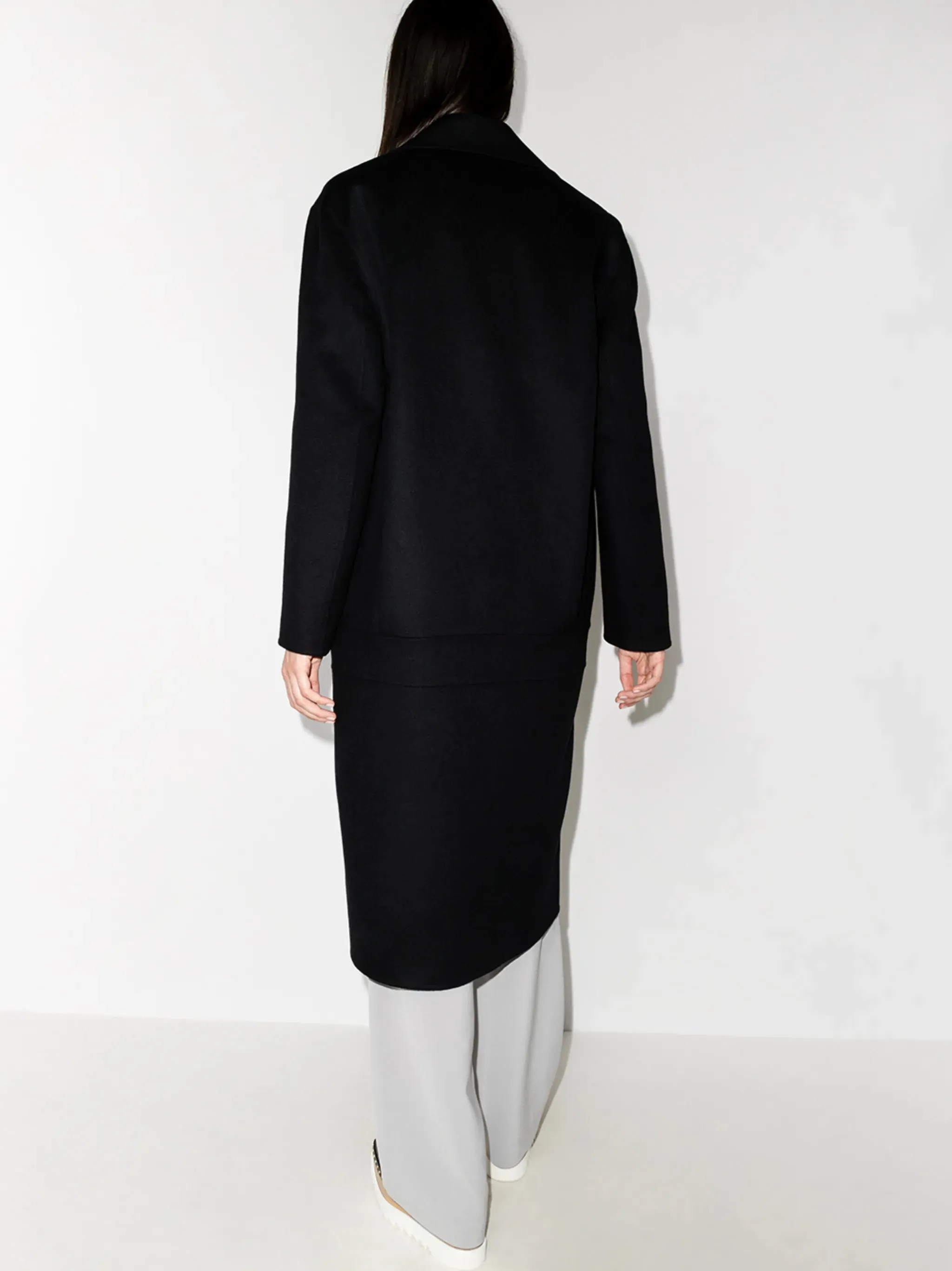 wool Buy-more-save-more oversize coat double-breasted Multi-device compatible