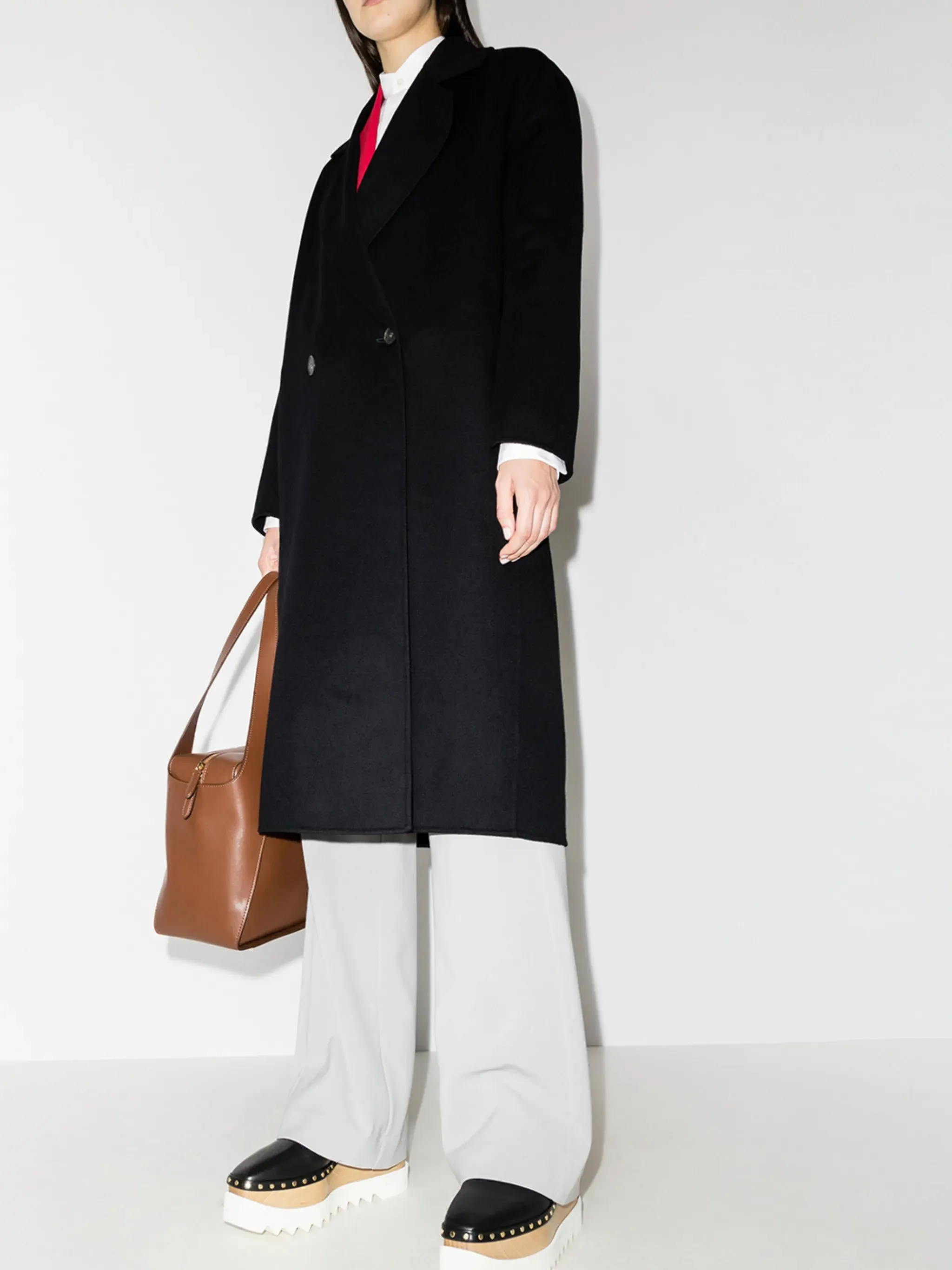 wool Buy-more-save-more oversize coat double-breasted Multi-device compatible