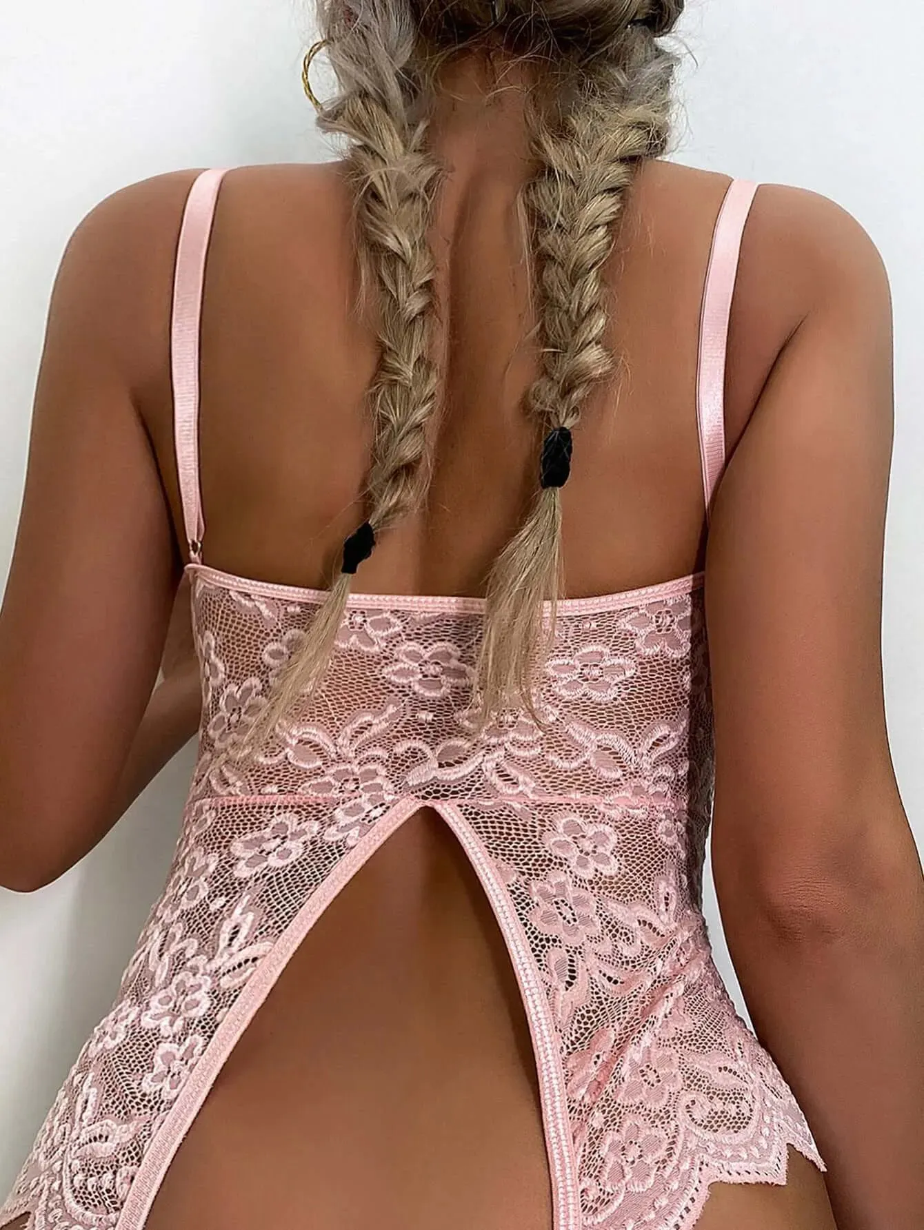 Wrapped Lace lingerie Open Crotch Bodysuit