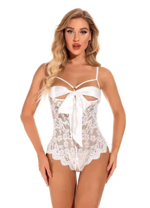 Wrapped Lace lingerie Open Crotch Bodysuit