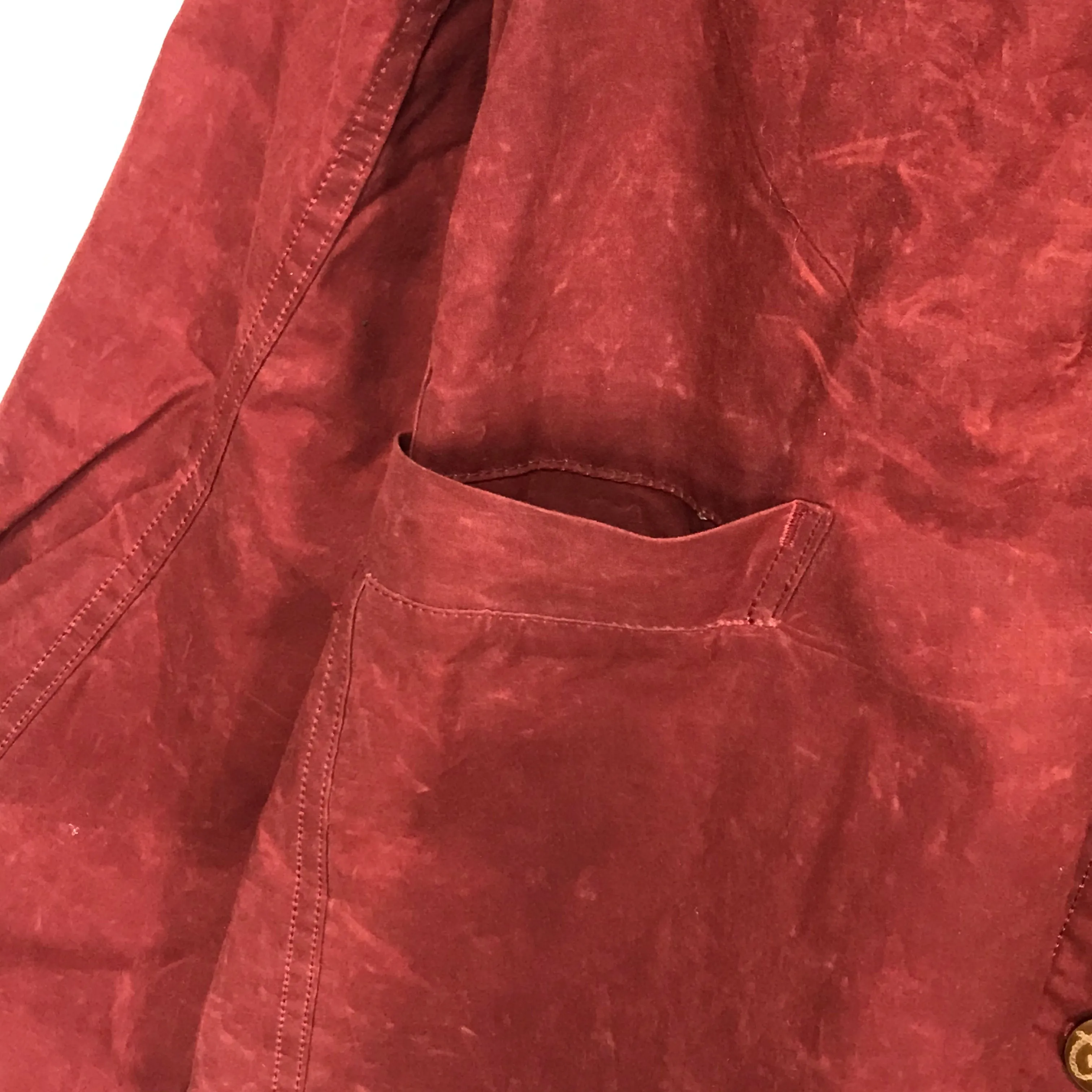 [XL] Kapital Waxed Cotton Peacoat Jacket Red