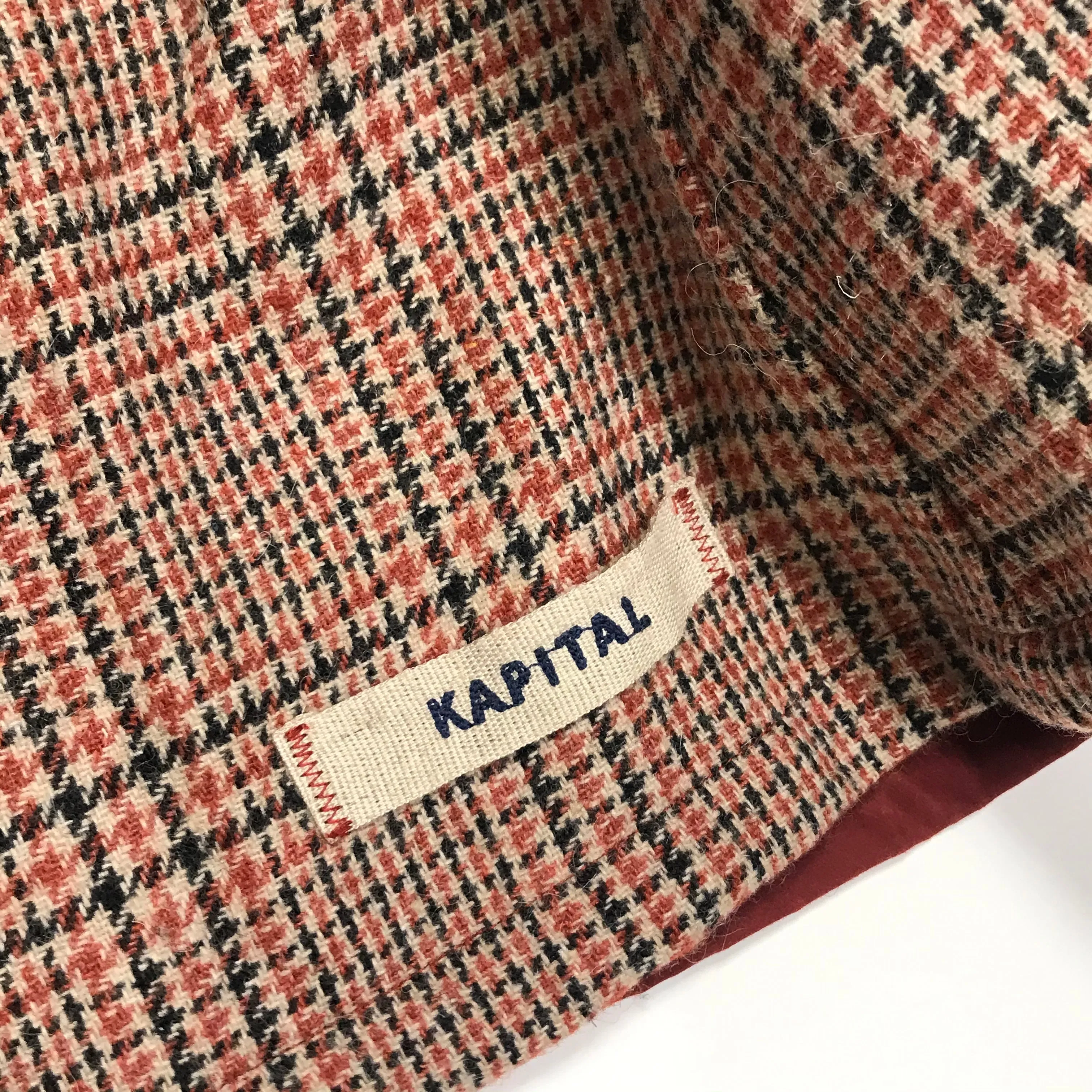 [XL] Kapital Waxed Cotton Peacoat Jacket Red