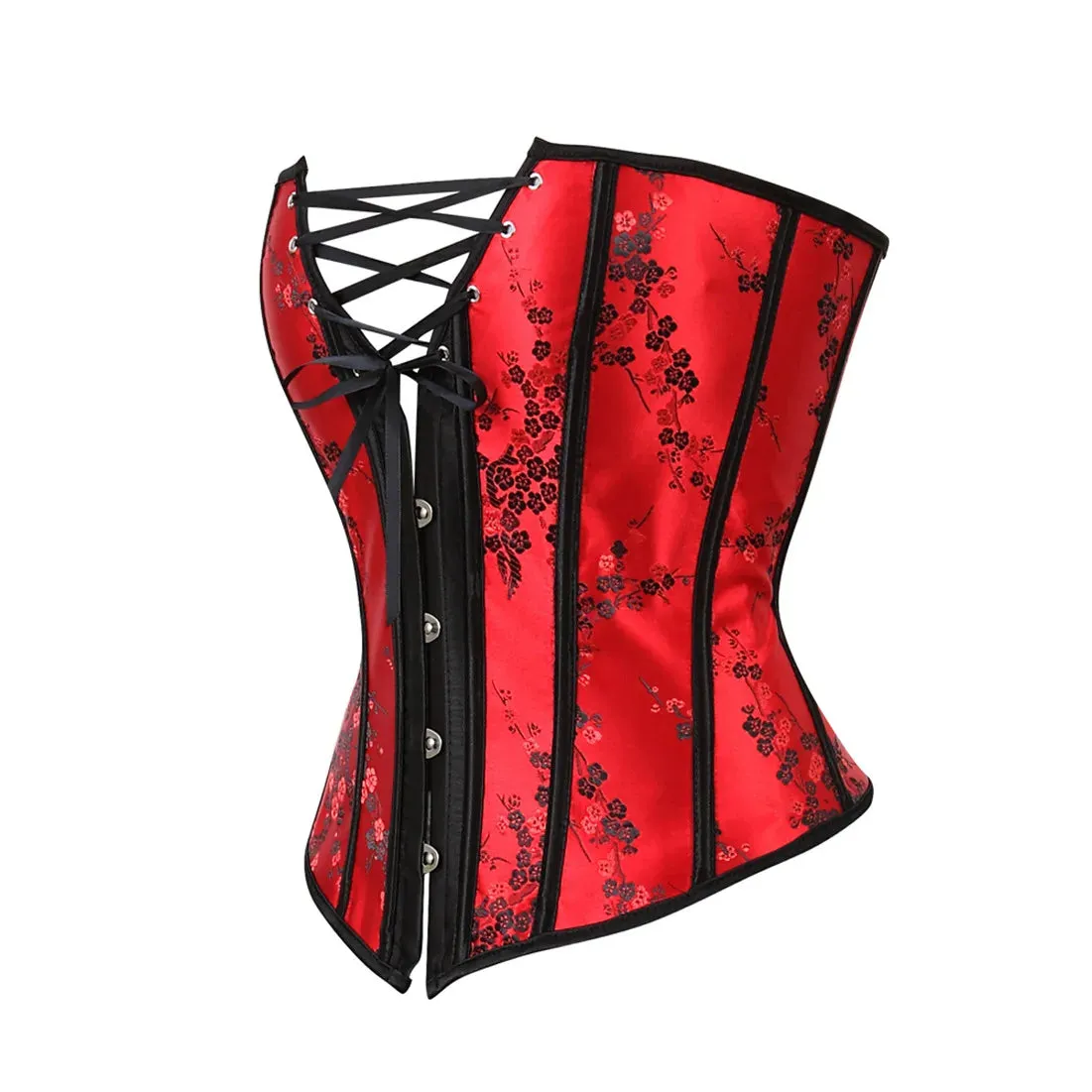 XXL Corset Lingerie For Women Floral Jacquard Overbust Corset Waist Cincher Plum Bustier Sexy Hot Plus Size