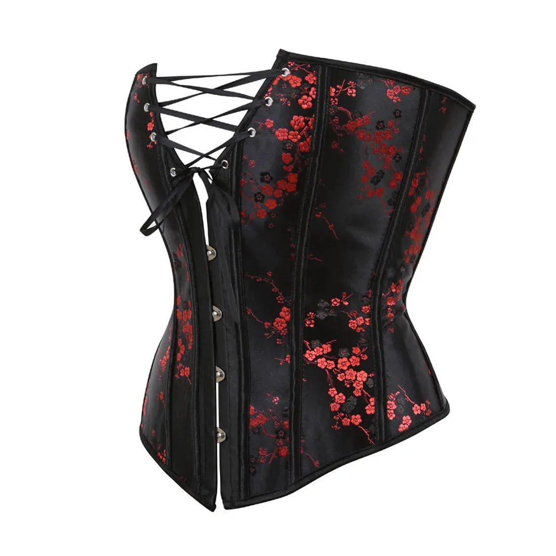XXL Corset Lingerie For Women Floral Jacquard Overbust Corset Waist Cincher Plum Bustier Sexy Hot Plus Size
