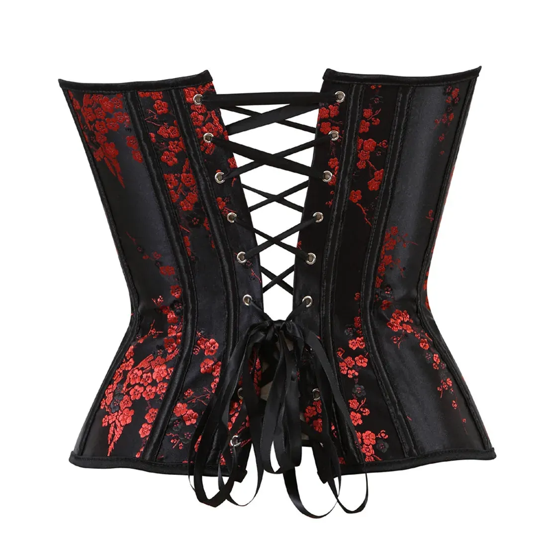 XXL Corset Lingerie For Women Floral Jacquard Overbust Corset Waist Cincher Plum Bustier Sexy Hot Plus Size