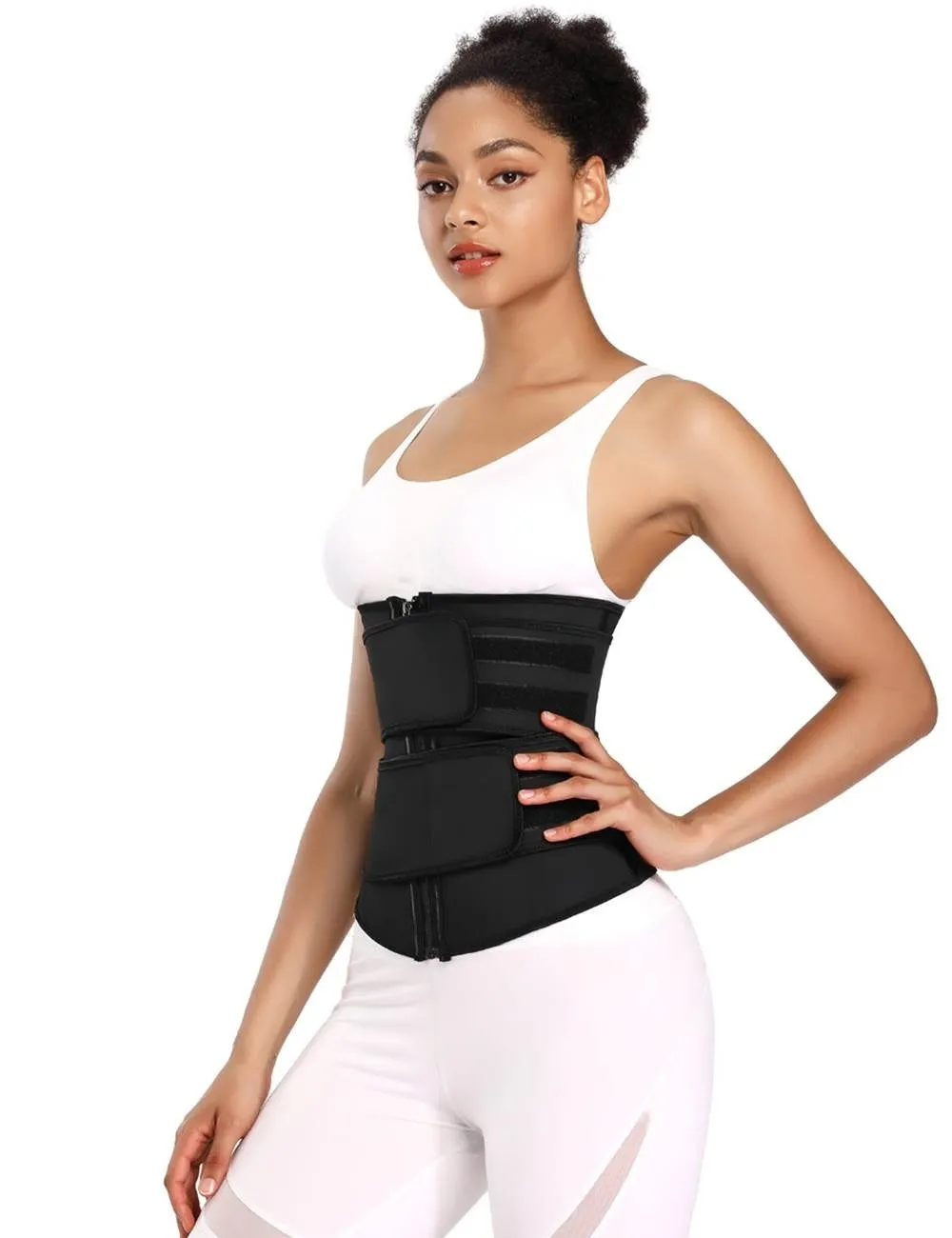 Zippered 9 Steel Bones Removable Double Belt Trainer