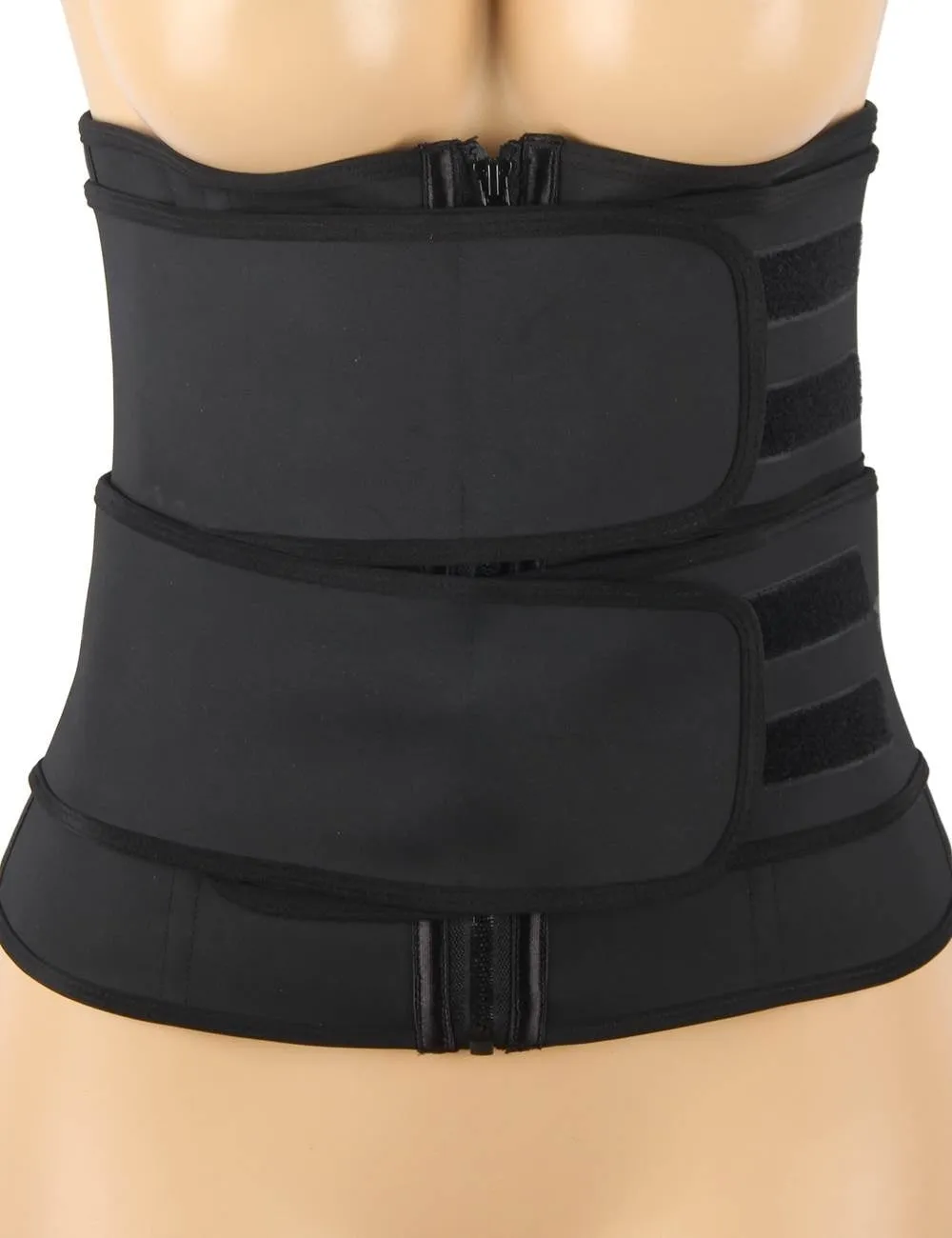 Zippered 9 Steel Bones Removable Double Belt Trainer