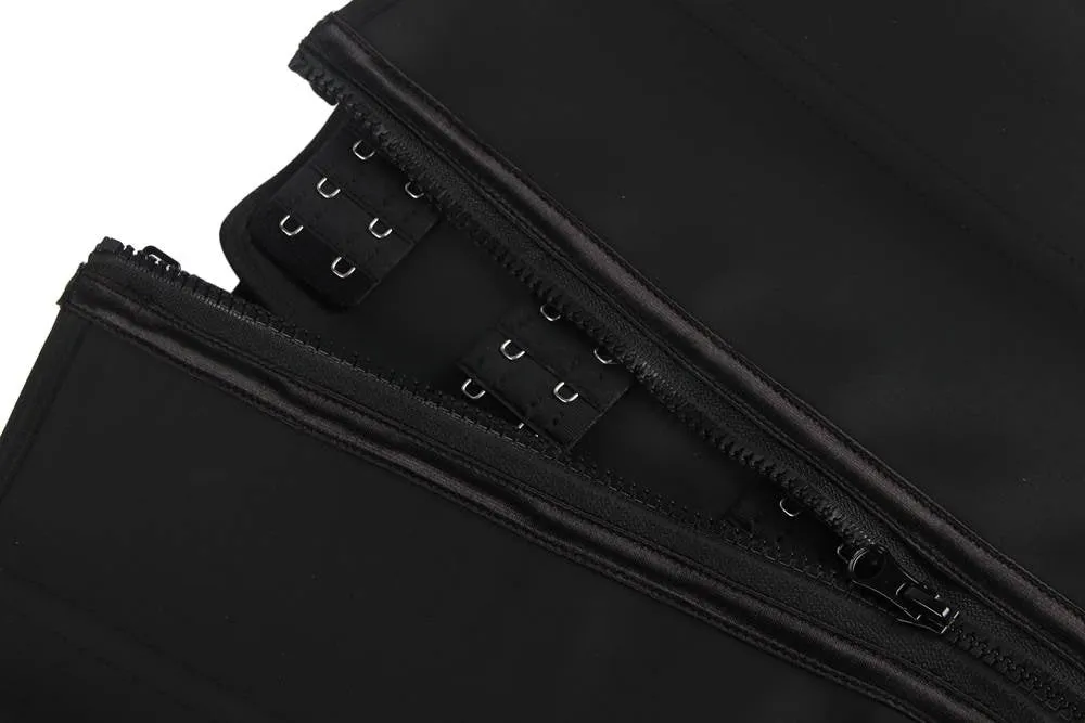 Zippered 9 Steel Bones Removable Double Belt Trainer