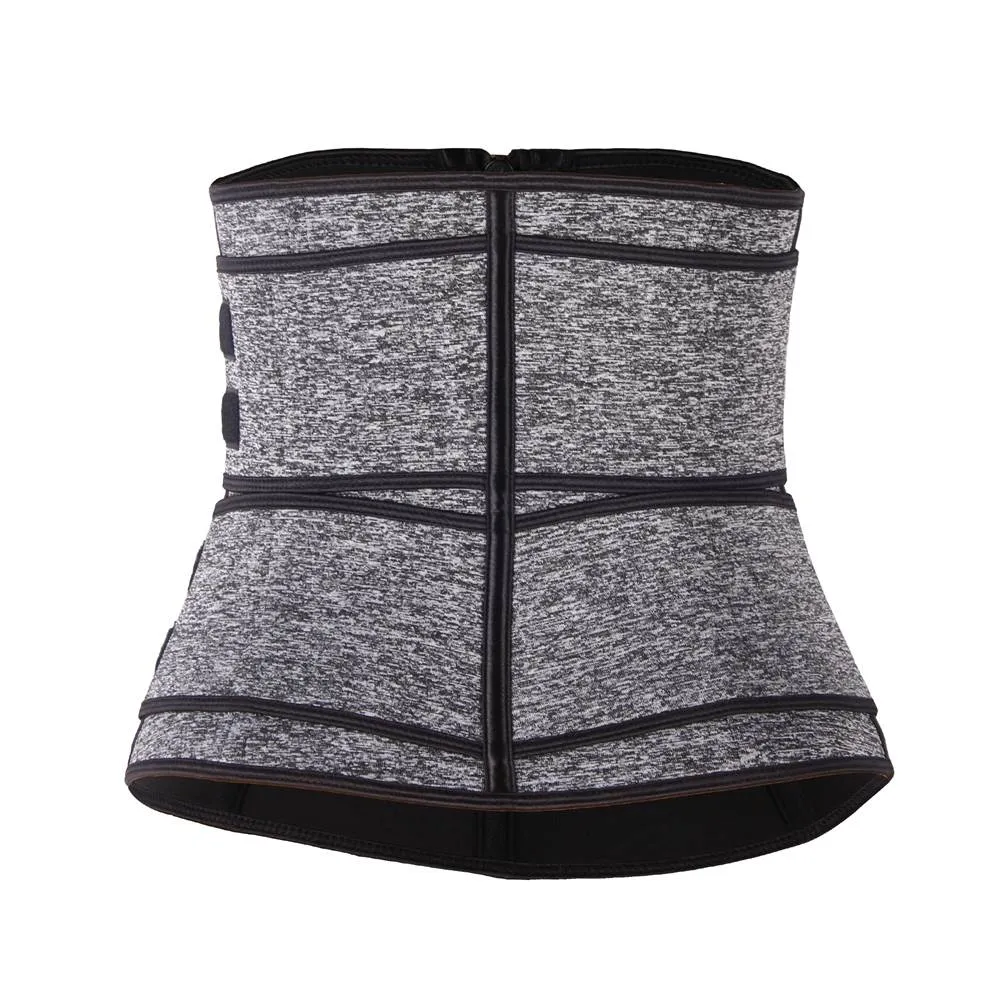Zippered Double Belt 9 Steel Bones Neoprene Fitness Waist Trainer