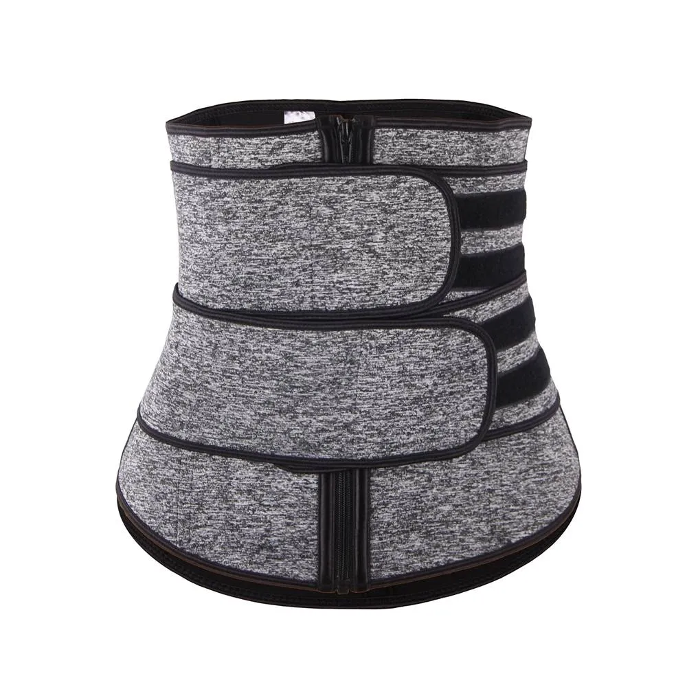 Zippered Double Belt 9 Steel Bones Neoprene Fitness Waist Trainer