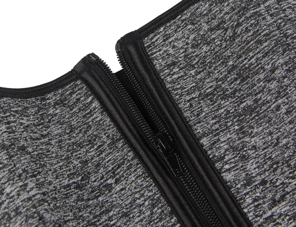 Zippered Double Belt 9 Steel Bones Neoprene Fitness Waist Trainer