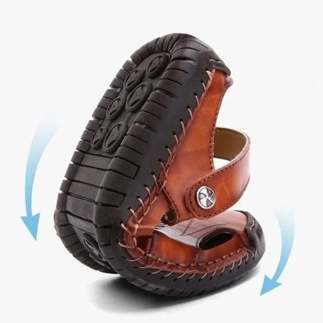 Zyr | Stylish PU Leather Casual Sandals with Elastic Support
