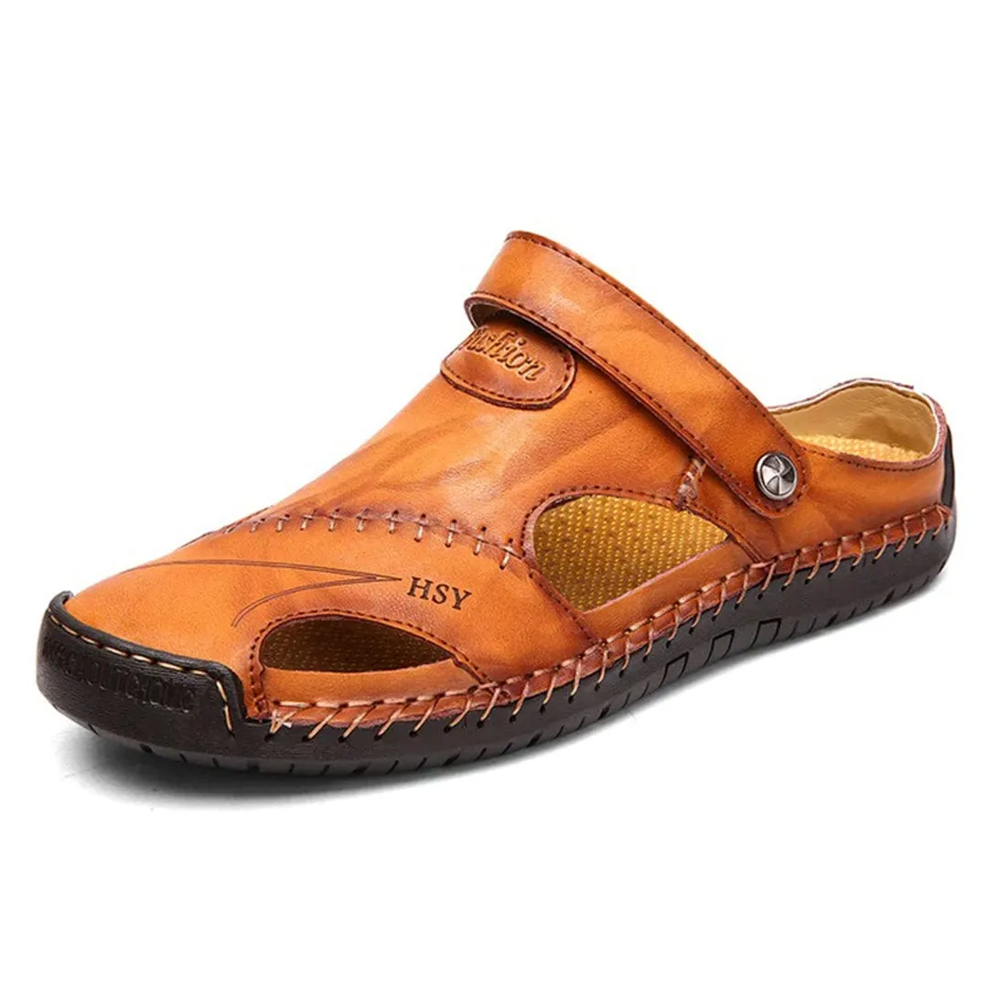 Zyr | Stylish PU Leather Casual Sandals with Elastic Support